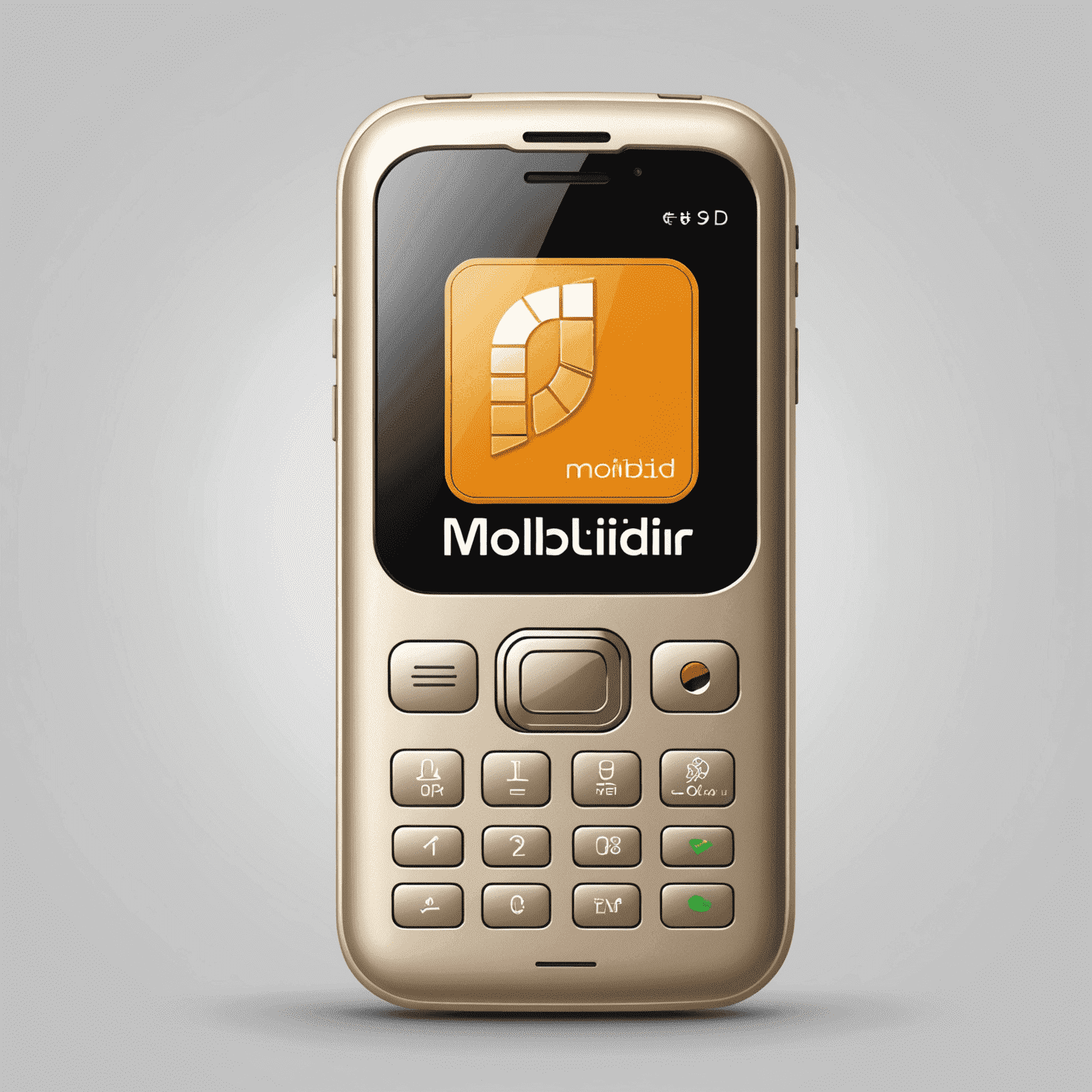 Mobilidir.com logo - A stylized mobile phone with SIM card