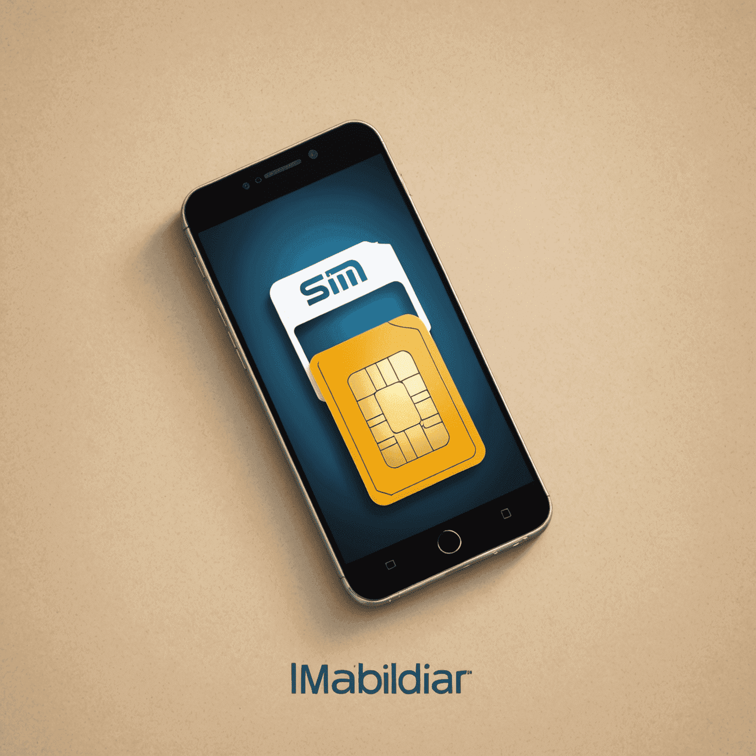 Mobilidir.com logo - A stylized mobile phone with SIM card