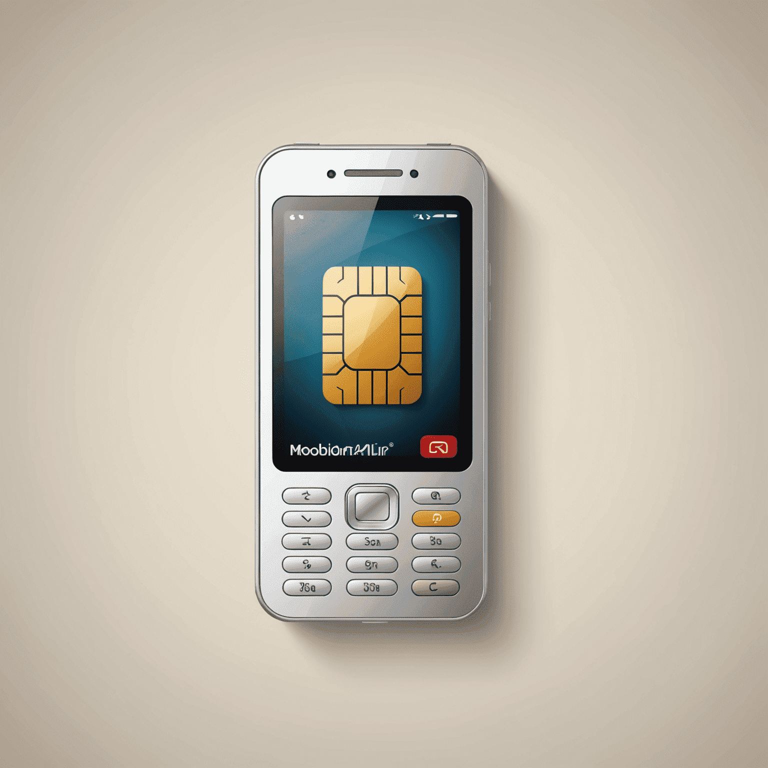 Mobilidir.com logo - A stylized mobile phone with SIM card